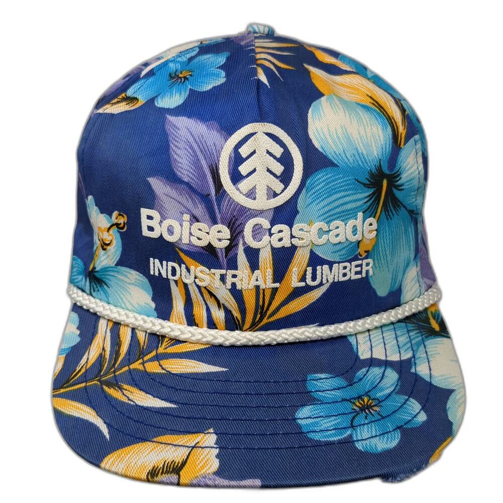 San Sun Boise Cascade Industrial Lumber 5 Panel Blue Floral One Size Hat Rope